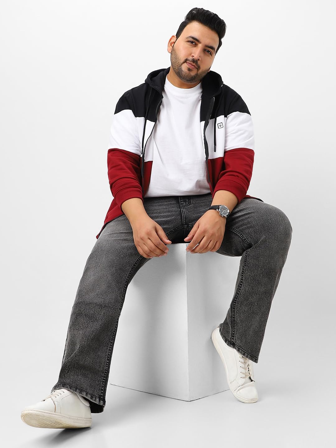 Mens Cotton Hooded Zip Jacket