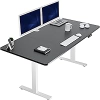 Vista 193 de VIVO DESK-KIT-1B7N-36 - Escritorio eléctrico de pie rústico de 71 x 36 pulgadas, ajuste de altura de memoria, serie 1B, marco negro con parte