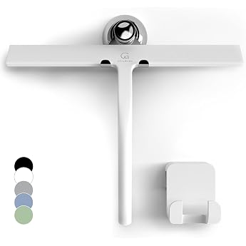 G TEWERK Duschabzieher Silikon 28 cm 2-in-1-Halterung Wei