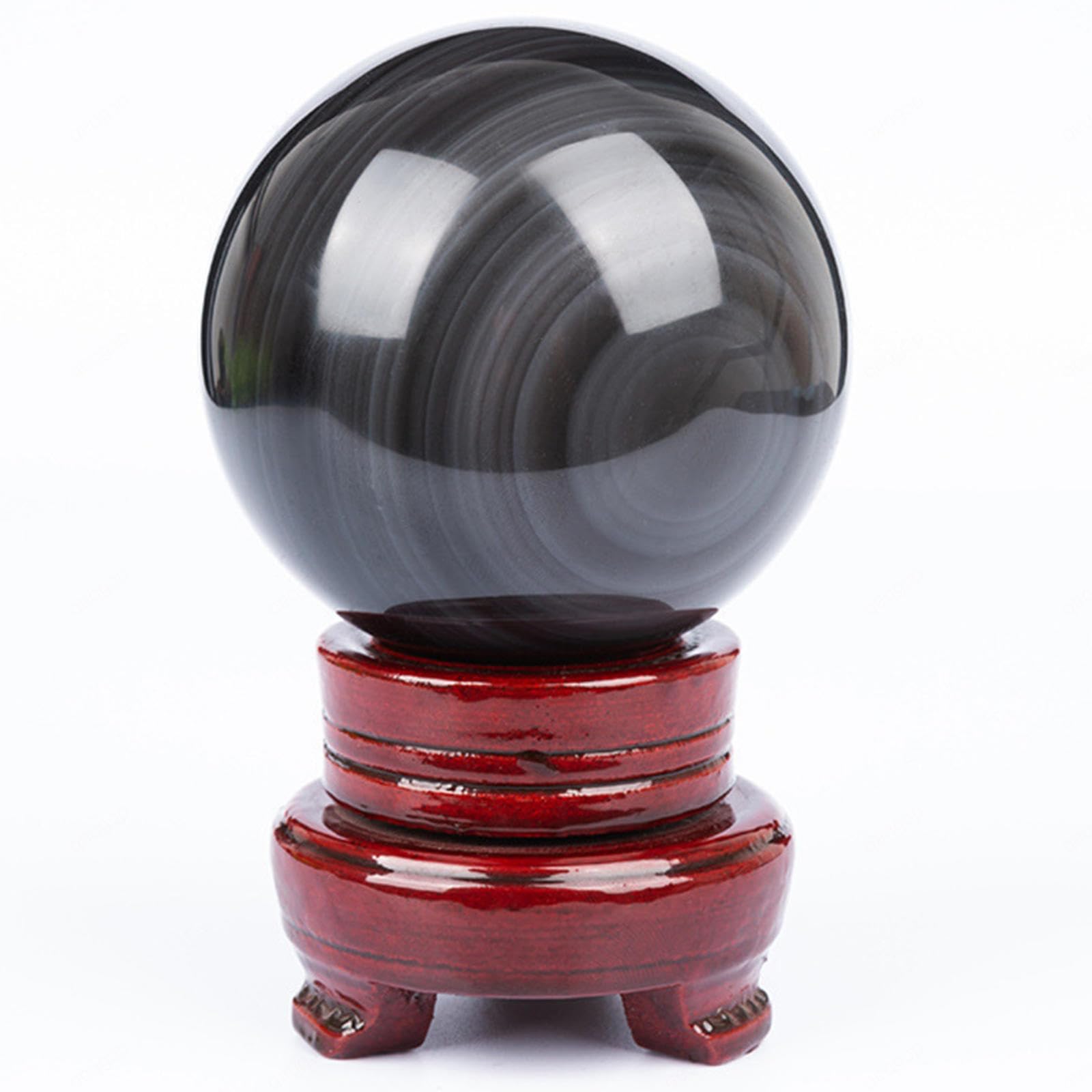 NHKSFBLQ Black Obsidian Sphere Large Crystal Ball Stone Crystal Stone,Obsidian Crystal ball-3cm