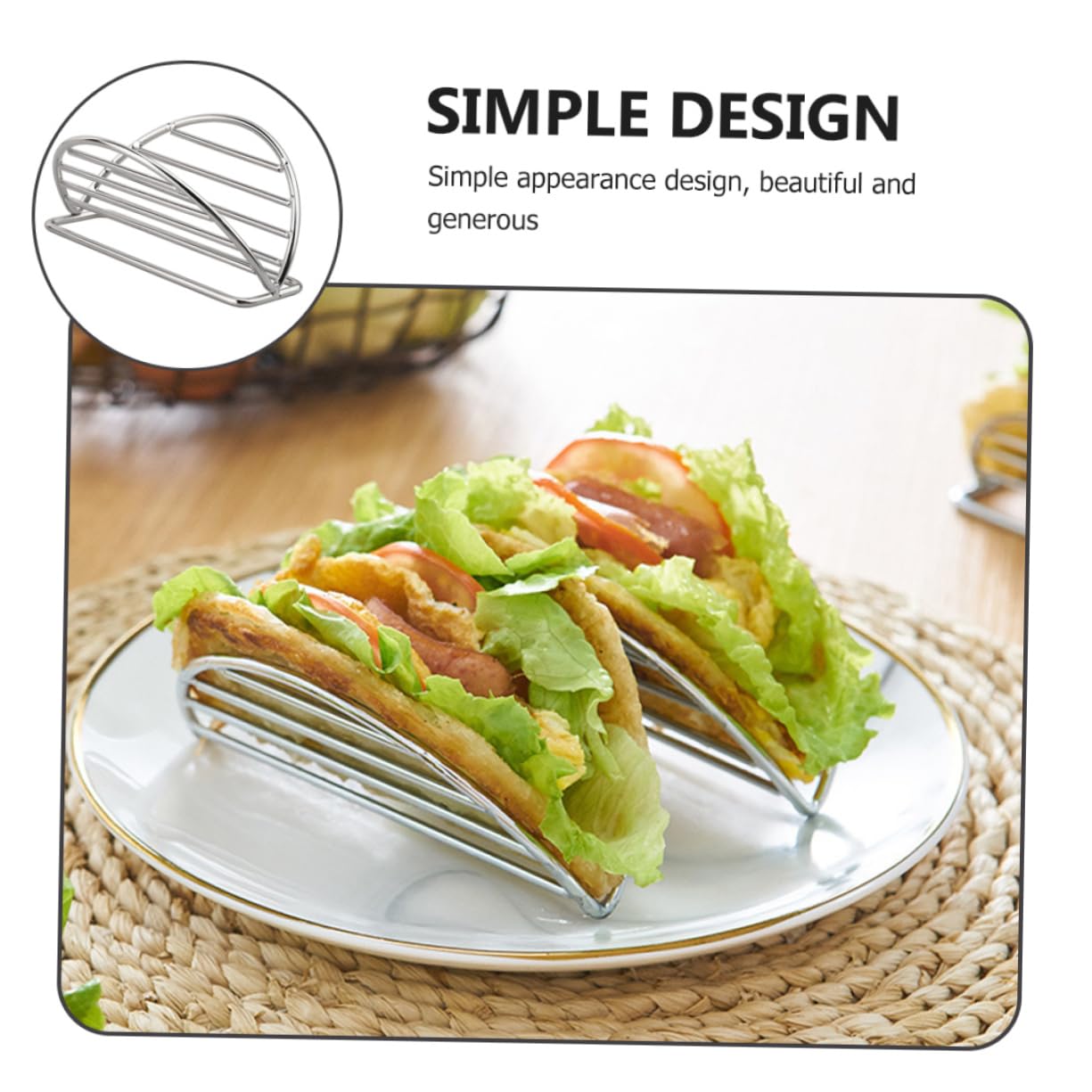 MOLUCKFU Burrito Stand Comal Para Tacos Tortilla Expandable Dish Taco Serving Rack Taco Holders Taco Shell Stand Taco Holder Stainless Burritos Tray Grill Tray Corn Silver Stainless Steel