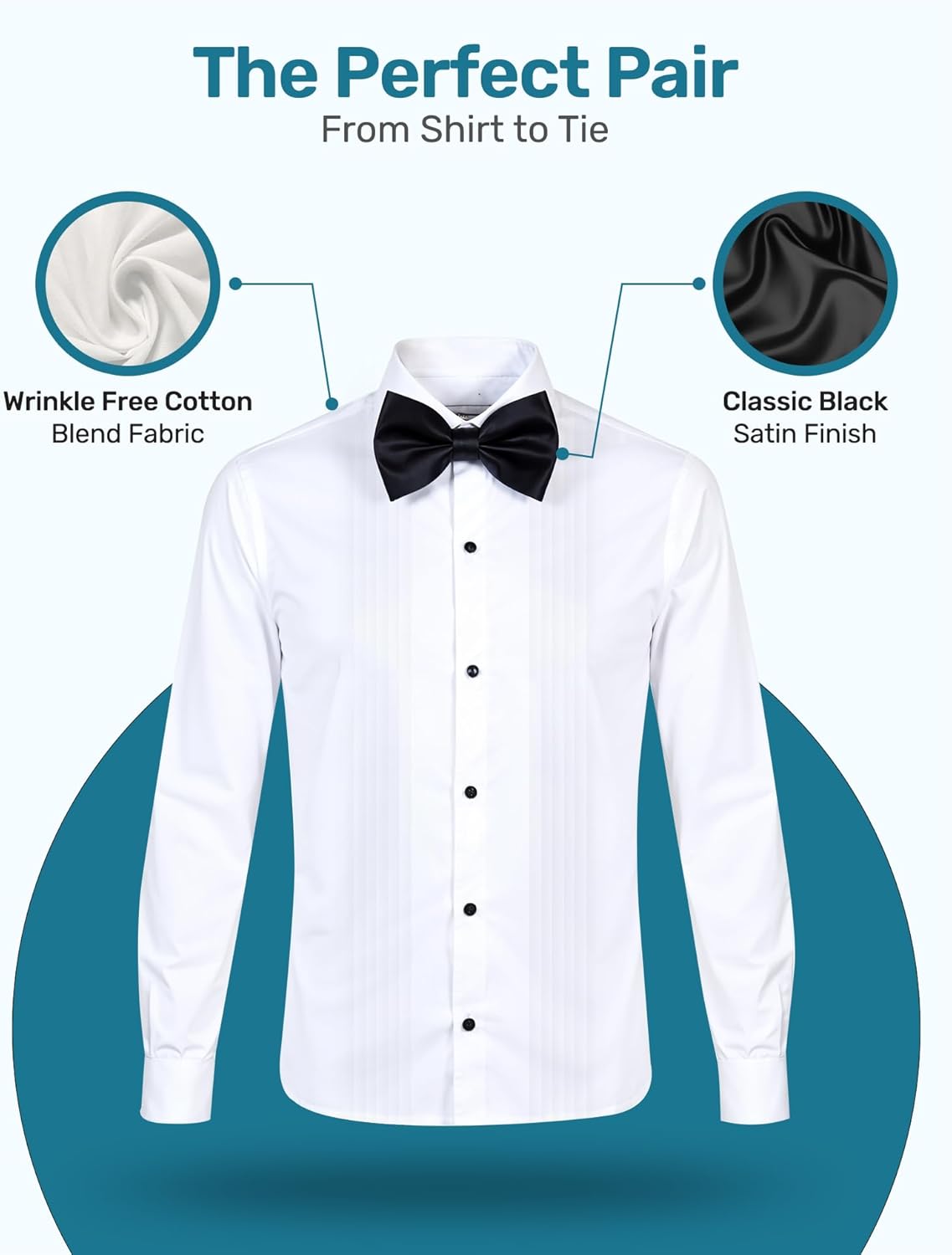 S.H. Churchill & Co. Boy's White Tuxedo Shirt with Bow Tie and Studs - Image 3