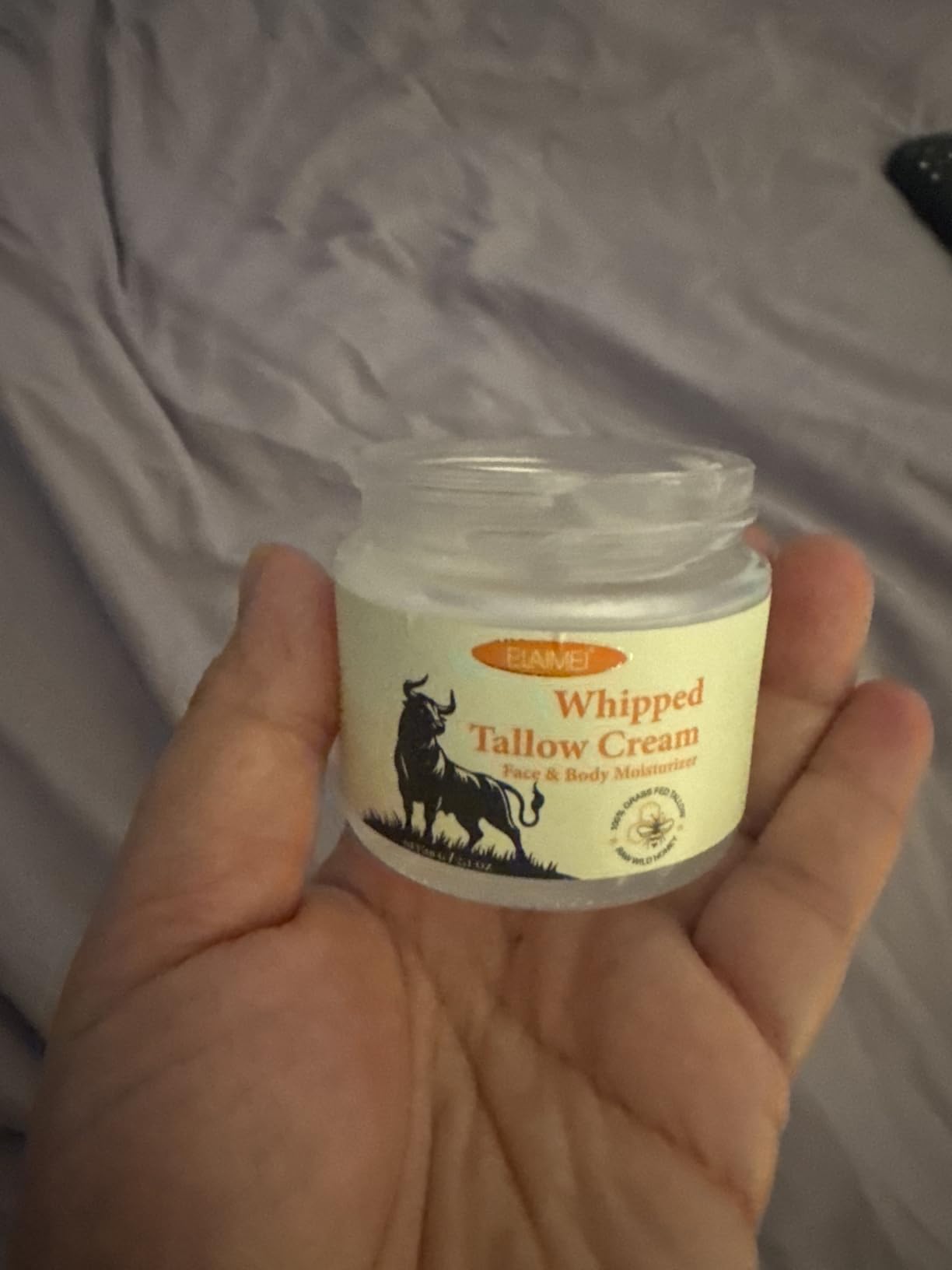 WLCTJIAYOU Beef Tallow for Skin - Tallow and Honey Balm for Face - 100% Grass-Fed Beef Tallow, Honey & Beeswax, Deep Hydration for Dry & Aging Skin, Natural Barrier, Nourishing Moisturizer 2.1oz