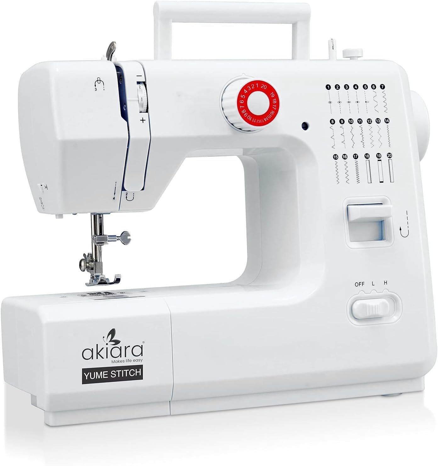 Stiching Machine with 20 Stitch Patterns, Reverse Stitch, Sewing Machine for Home Tailoring with Zig Zag, Pico and Metal Frame - Perfect for Women, Fashion