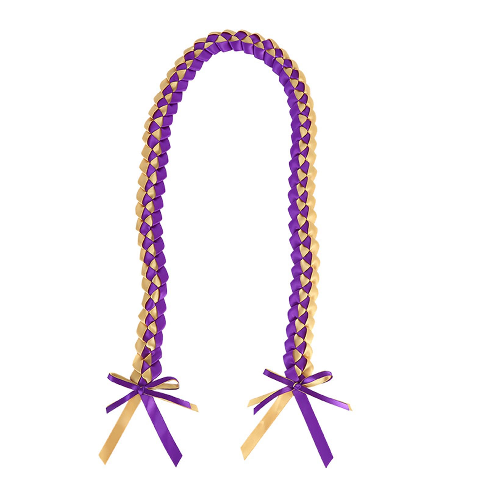 Yrohgkpn Yellow Purple Modern Double Layer Graduation Ribbon Pendant String Braided Rope Wreath Delicate Graduation Ribbon Leis Double Layer