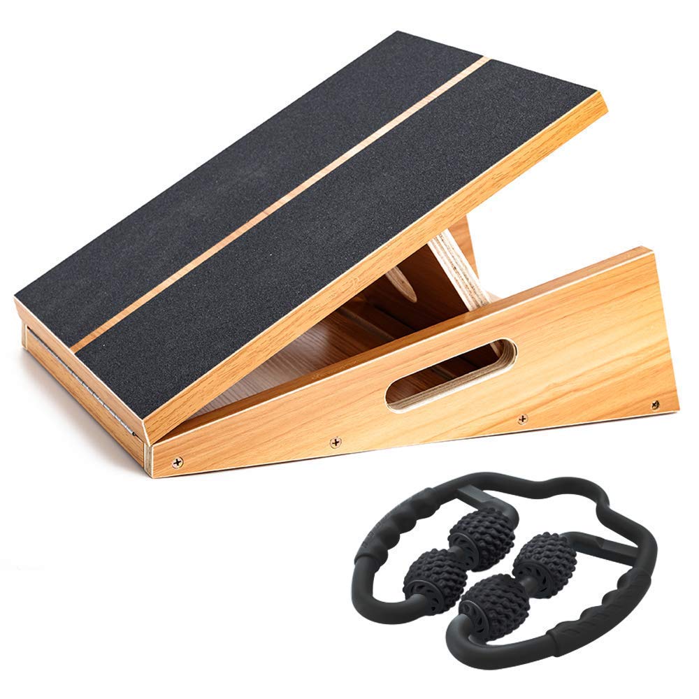 StrongTek Professional Slant Board, U Shape Roller Bundle, Stretch/Massage Leg, Forearm, Runner Choice