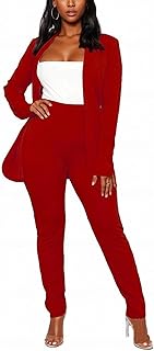 Womens Suits 2 Piece Set Business Formal Outfit Casual Long Sleeve Blazer and Office Work Pencil Pants Dressy