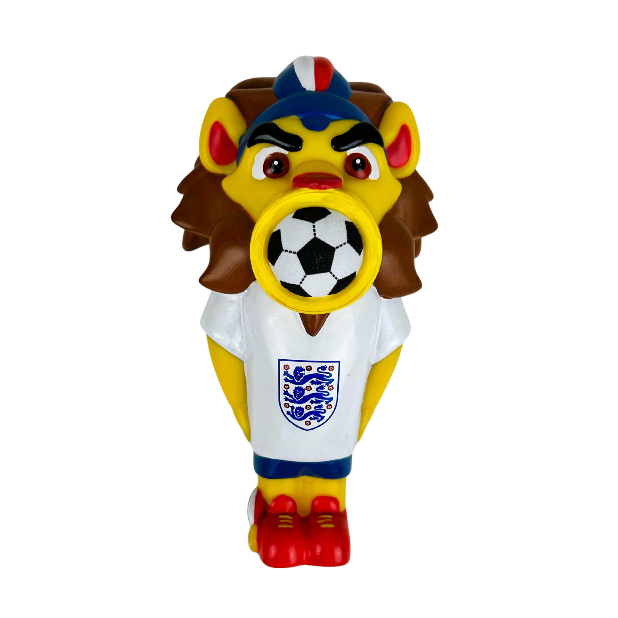 England FA Lion Squeeze Popper Toy for Kids with 4 Soft Foam Balls | Official Three Lions Mascot Ball Launcher Figure | Air Powered Sensory Fidget Toy | Gift for Boys & Girls Age 5+