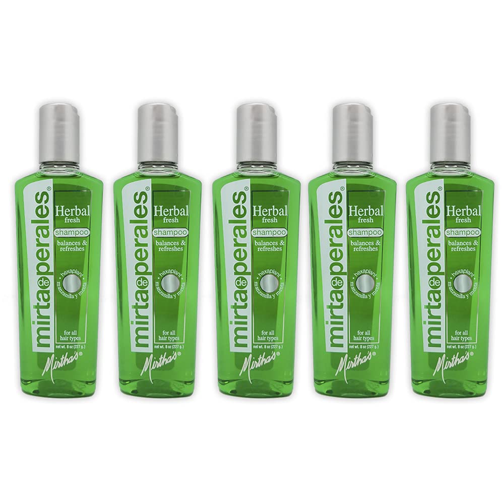 Mirta de Perales Herbal Fresh Shampoo for All Hair Types, 8 oz (Pack of 5)