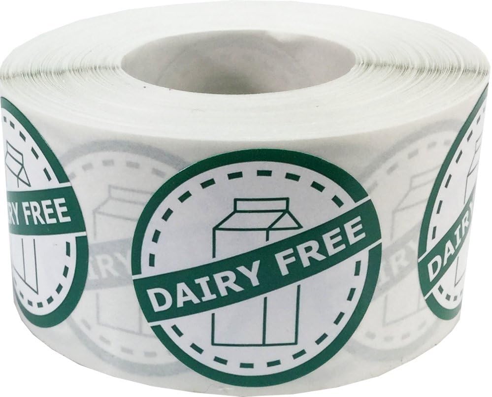 Egg Free Food Rotation Labels 1.25 Inch Round Circle Dots 500 Adhesive Stickers