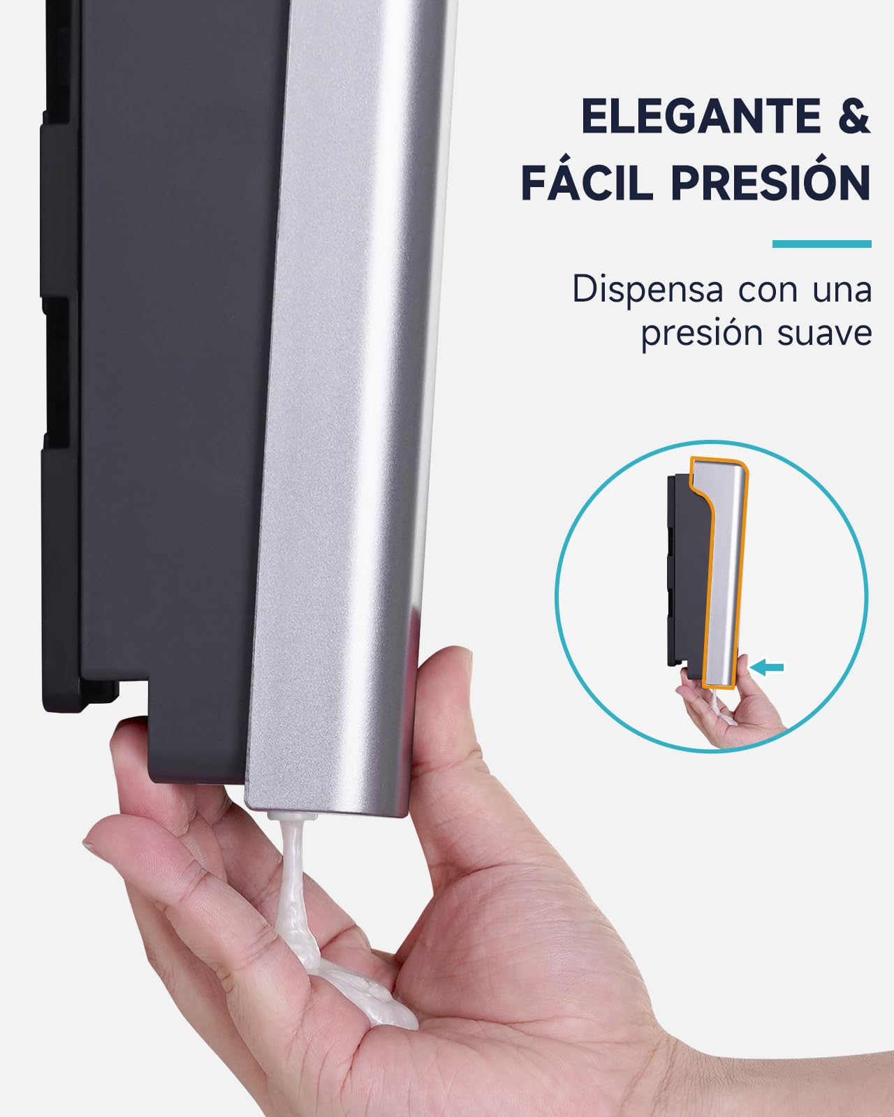 AIKE EasyPush Dispensador De Ducha, Montaje De Pared Sin Taladro para Champú & Acondicionador, Ahorra Espacio, Triple