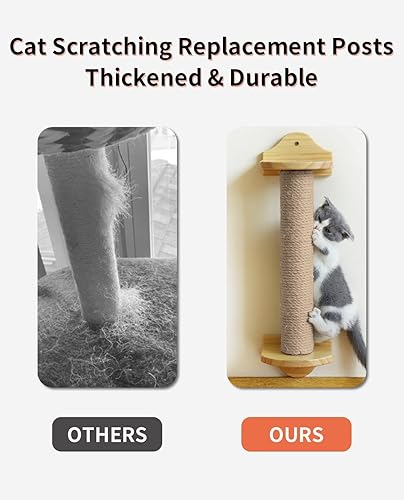 Vista 26 de BNOSDM 2 postes de repuesto para rascador M8 para gatos, 11.8 x 2.75 pulgadas, torre de árbol de gato, cuerdas, repuesto de poste de sisal