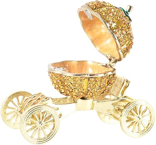 Didiseaon Box pumpkin cart jewelry pumpkin carriage ornament jewelry organizer crystal tabletop ornaments necklace container jewelry necklace