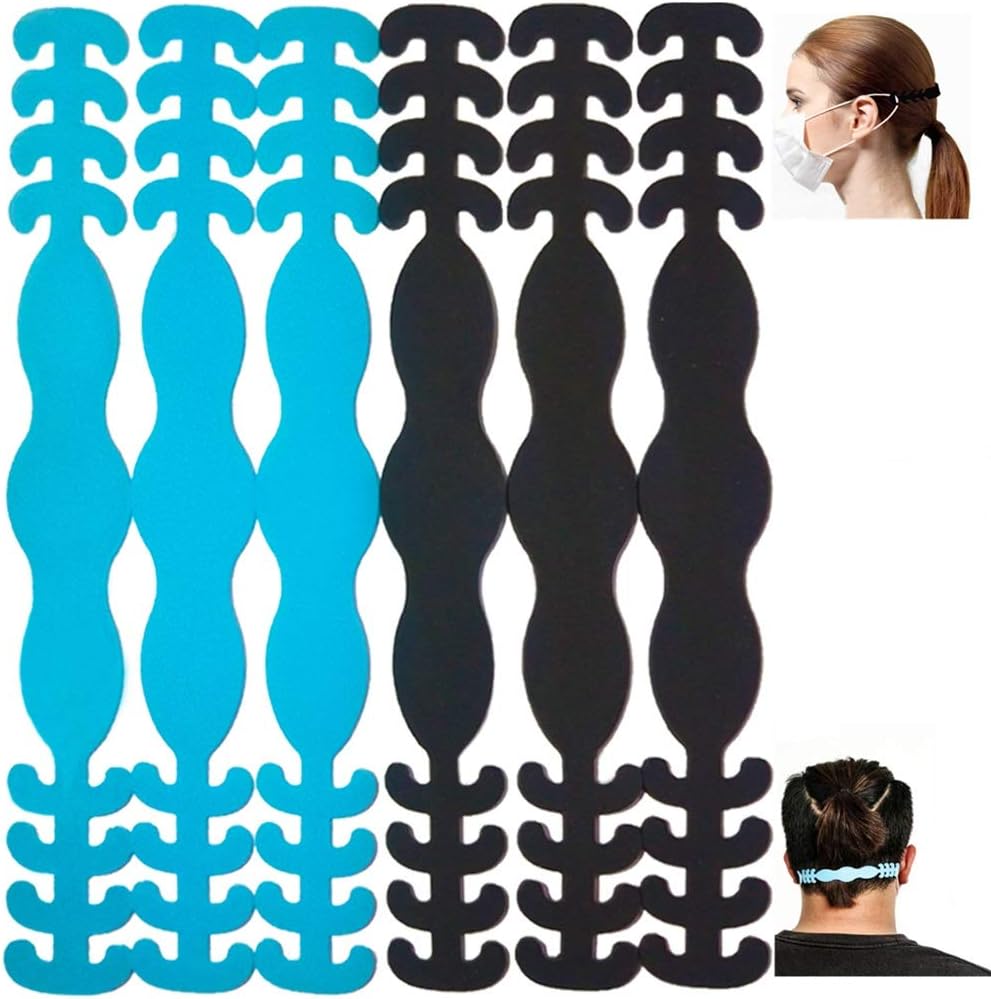 Strap Extenders for Face Masks,Mask Hook Ear Cord Adjustment,Face Mask Holder,face mask extender strap,Mask Hooks Behind Head,4 Gears Adjustable Anti-Slip Ear Hook for Various Mask(6 Pack)