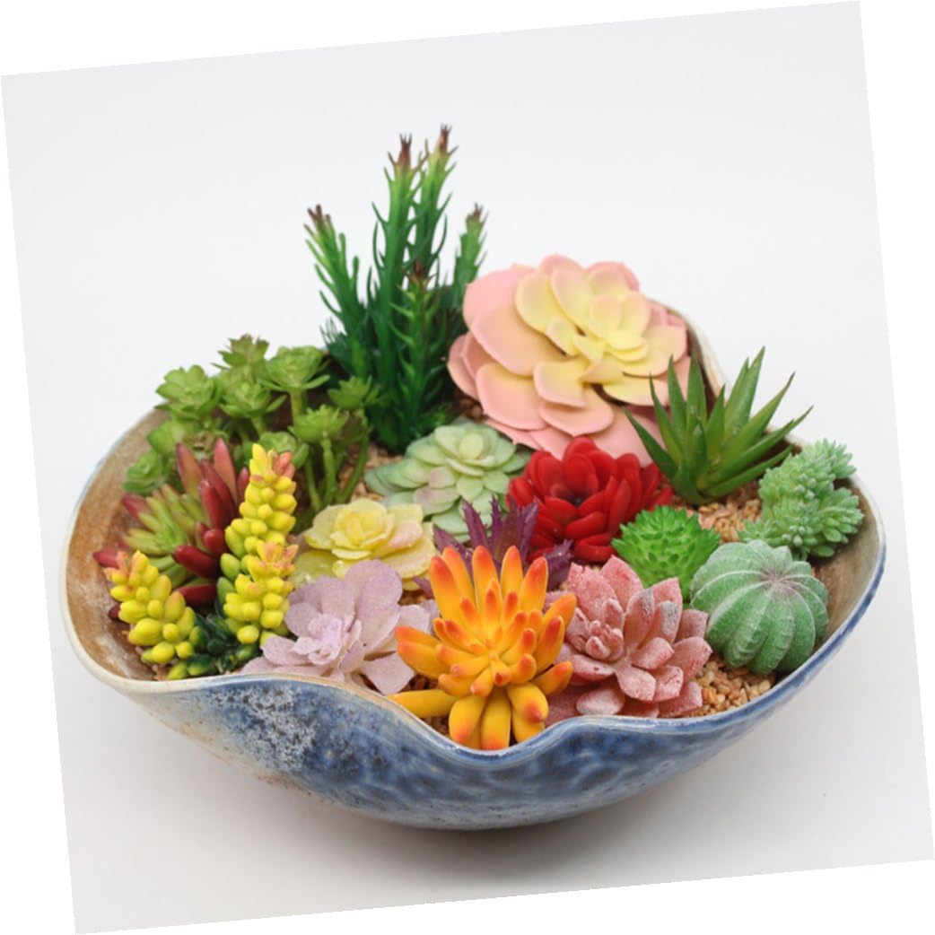 Künstliche Sukkulenten Umweltfreundlich und Geruchlos aus Kunststoff 24 Stück Pflanzenwanddekoration für Blumenarrangements im Wohnzimmer