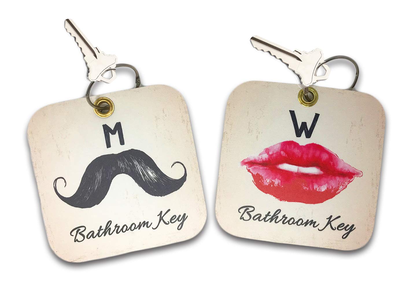 Pro Image Large Restroom, Pass Key Tag Holder w/Key Ring Cool Design | Male and Female Bathroom Passes w/Keychain Ring | For School, Office,