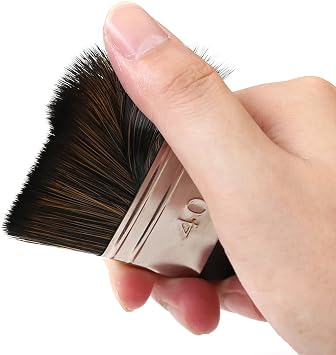 Artist Flat Paint Brush-Large Wash Brushes Set for Gesso, Varnishes, Acrylic Painting, Watercolor, Wood, Wall, Furniture-Brush Cleaner 6 Pcs 6 Size Black