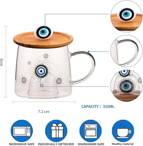 Miniatura 10 de Caja ciega al azar, taza de café de vidrio borosilicato con tapa de bambú de silicona 3D, lindo modelo de dibujos animados, taza transparente,