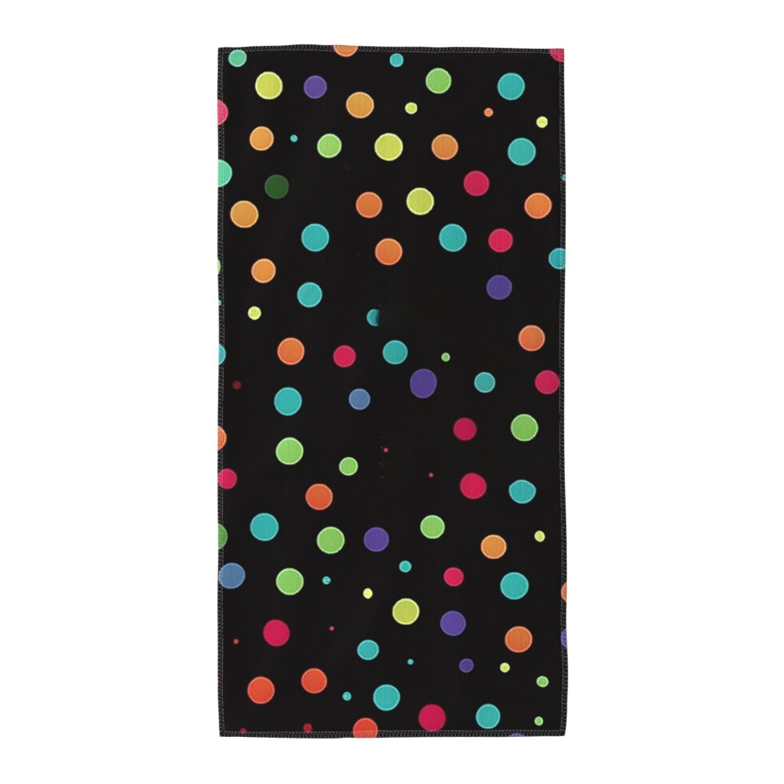 FekiLoot Absorbent Hand Towels 13.8"X27.5" Decorative Bathroom Towel Soft Microfiber Face Towel Black Polka Dot Background Dish Kitchen Towels for Bathroom Kitchen Hotel Spa Bath Towels