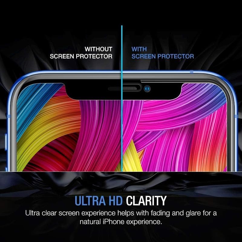 Image of TANTEK TitanGuard Tempered Glass Screen Protector Guard for iPhone X /XS / 11 Pro (5.8 Inch)- 9H Hardness, Military Grade, Anti-Static, Easy Installation Kit - 1 PACK