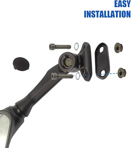 Miniatura 4 de Minho Espejos de ajuste convexos para Ninja 250 300 400 ZX6R ZX636 EX250 300R 650 Ninja 400 Espejos Ninja 300 250 636 300R EX300 ABS 2011-2018