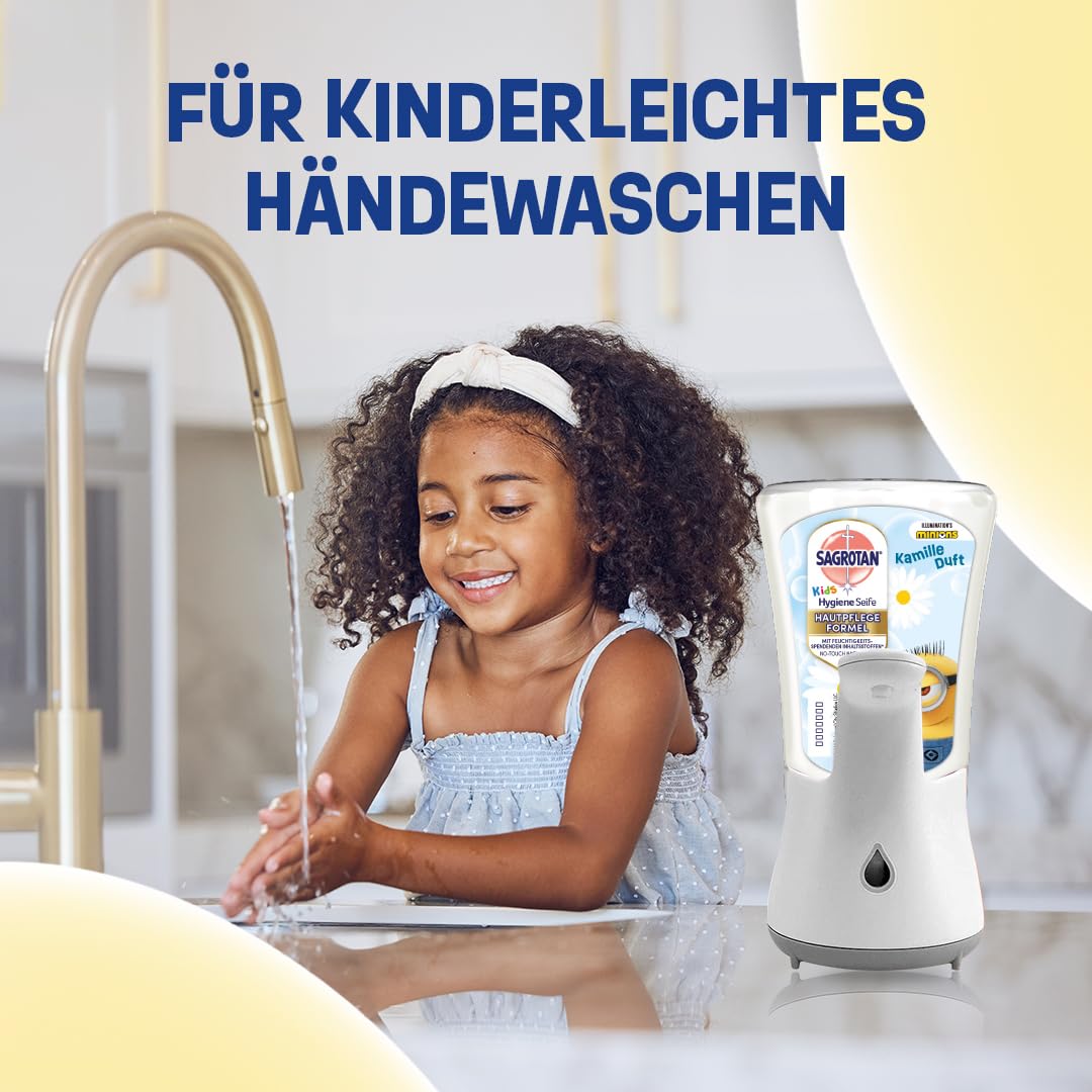 Sagrotan Kids No-Touch wkład uzupełniający rumianek – do automatycznego dozownika mydła – 5 x 250 ml mydła do rąk