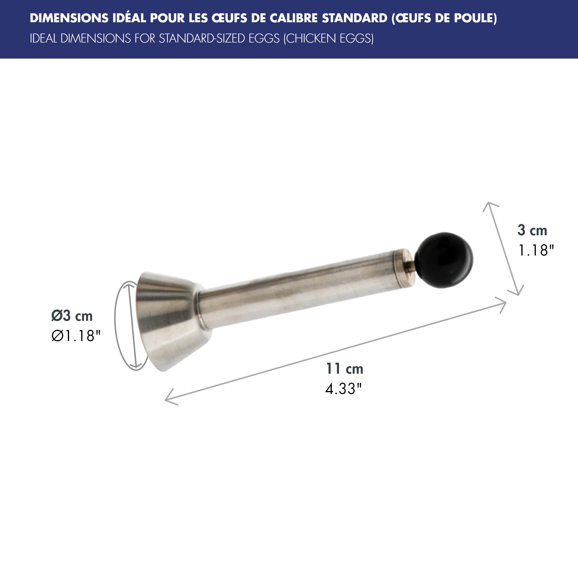 Louis Tellier - Toqueur à Œufs Inox – Découpe Précise de Coquille Ø3 cm – Ustensile Cuisine Professionnel
