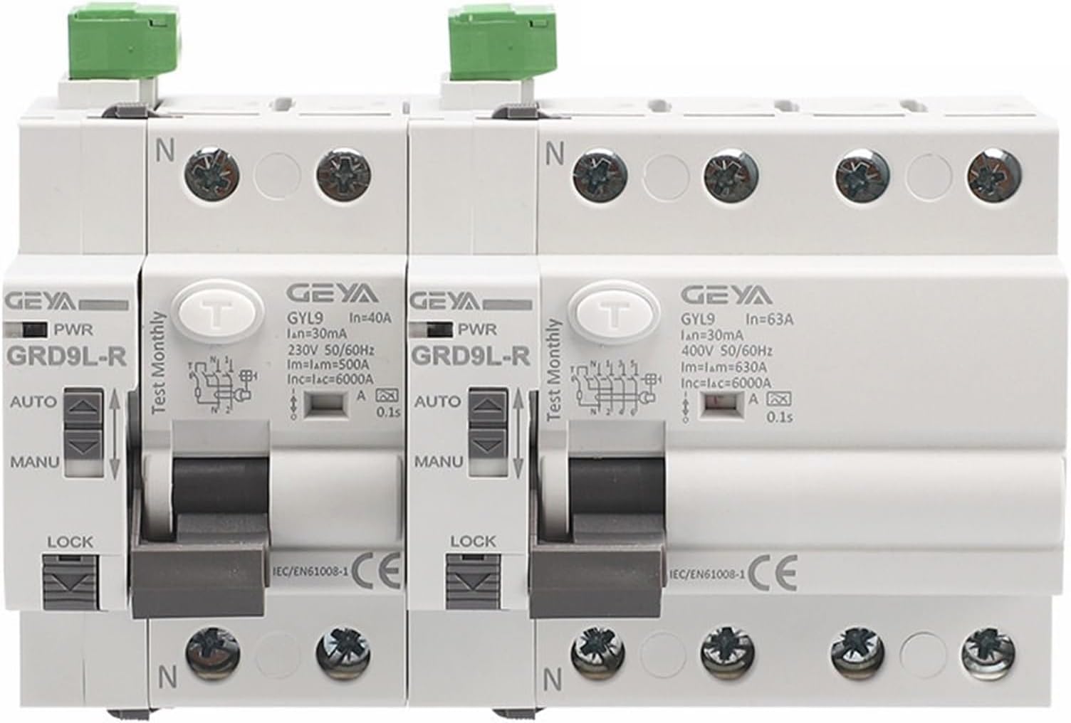 GRD9L-R Auto Recloser with A Type RCCB RCD ELCB 40A 63A 30mA 100mA 300mA Safety Breaker(A Type-2P-40A-300mA)