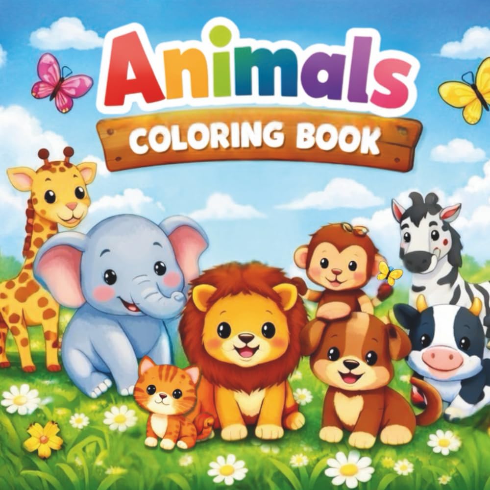 Animals of the World Coloring Book for kids: Fun and Easy Coloring Pages for Children Ages 4–8