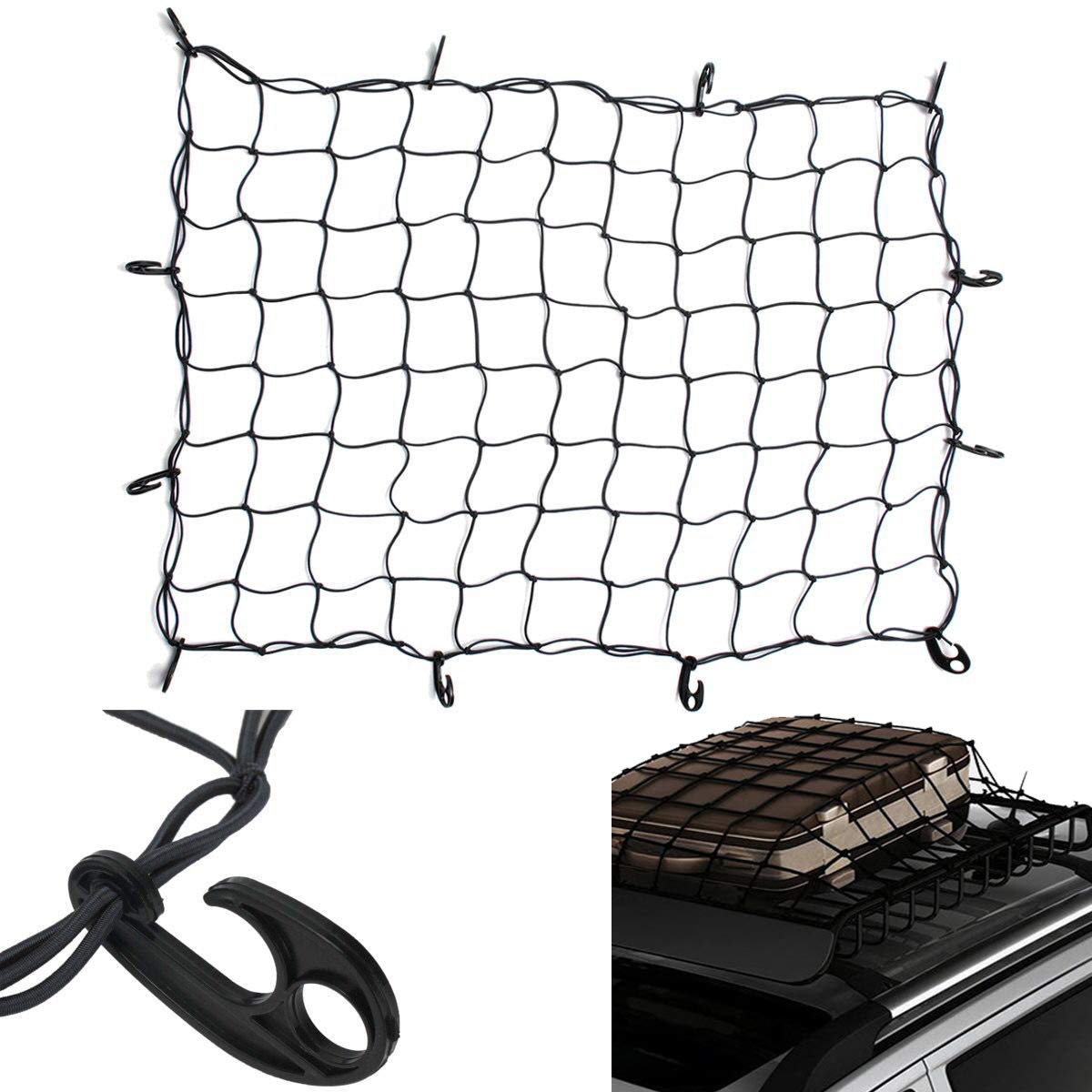 Buy eStars 3'x4' Cargo Nets for SUV Jeep Pickup Trucks Stretches to 6