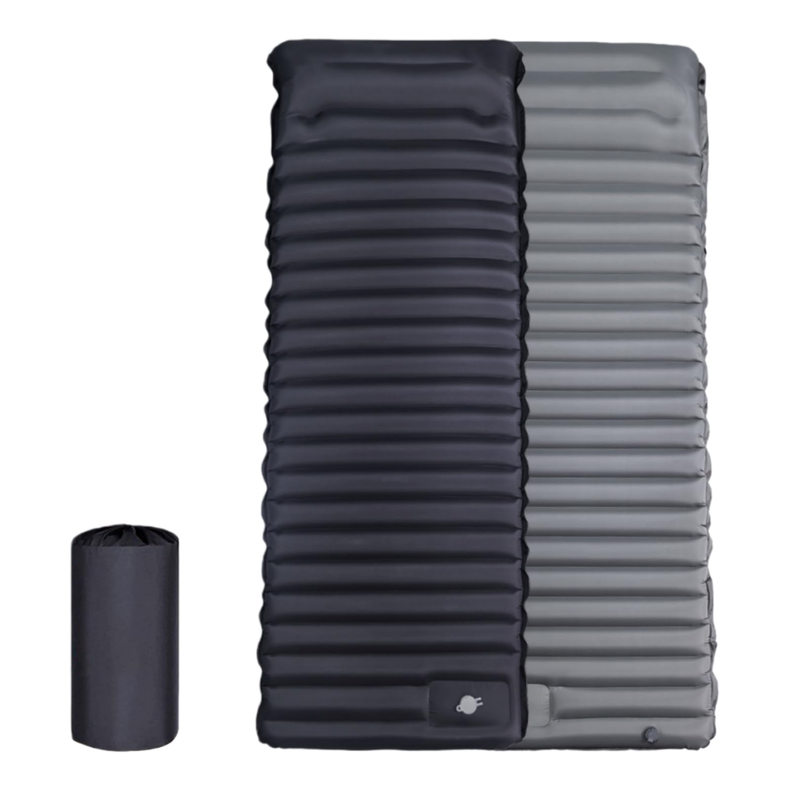 Neksong Kilos Gear Air Sleeping Pad Outdoor Camping Sleeping Pad Inflatable Mattress With Pillow Ultralight Air Mat Built-in Inflator Pump For Travel Hiking Fishing (Front: black Back: grey)