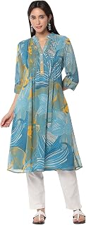 BIBA Women Polyester A Line Printed Kurta Price In India