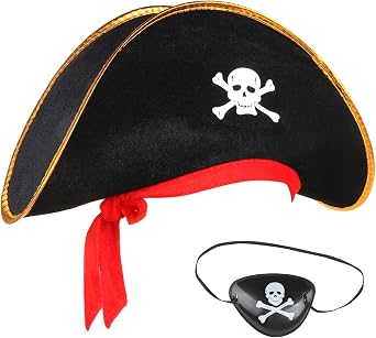 Pirate Hat & Pirate Blindfolds Pirate Party Supplies for Theme Party Cosplay Halloween Costume Accessories Stage Props