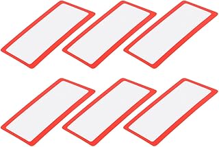 uxcell Magnifying Glass, Fresnel Lens Magnifier 75mm x 40mm 3X 300% Credit Card Magnifier for Seniors Macular Degeneration Red 6pcs