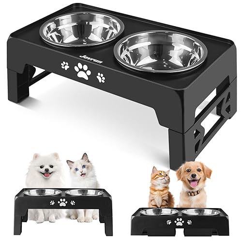 Jovrun Elevated Dog Bowls for Small Dogs and Cats, Non-Slip
