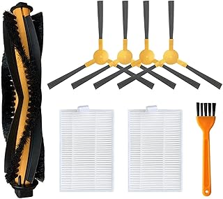 Replacement Parts for iHome AutoVac Eclipse/Eclipse G Robot Vacuum Spare Accessories, 1 Main Roller Brush,4 Side Brushes, 2 Hepa Filters