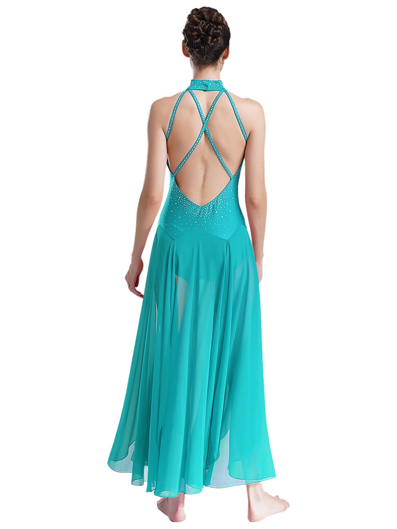 Freebily Vestido De Danza Lírica para Mujer Maillot Sin Manga Maillot con Falda Tul Vestido Lentejuelas Mailllot De Ballet Ropa De Baile Contemporánea