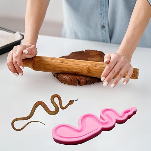 Miniatura 7 de Moldes de silicona de serpiente, molde para hornear chocolate cobra para decoración de pasteles de Halloween, dulces, azúcar, manualidades, pasta de