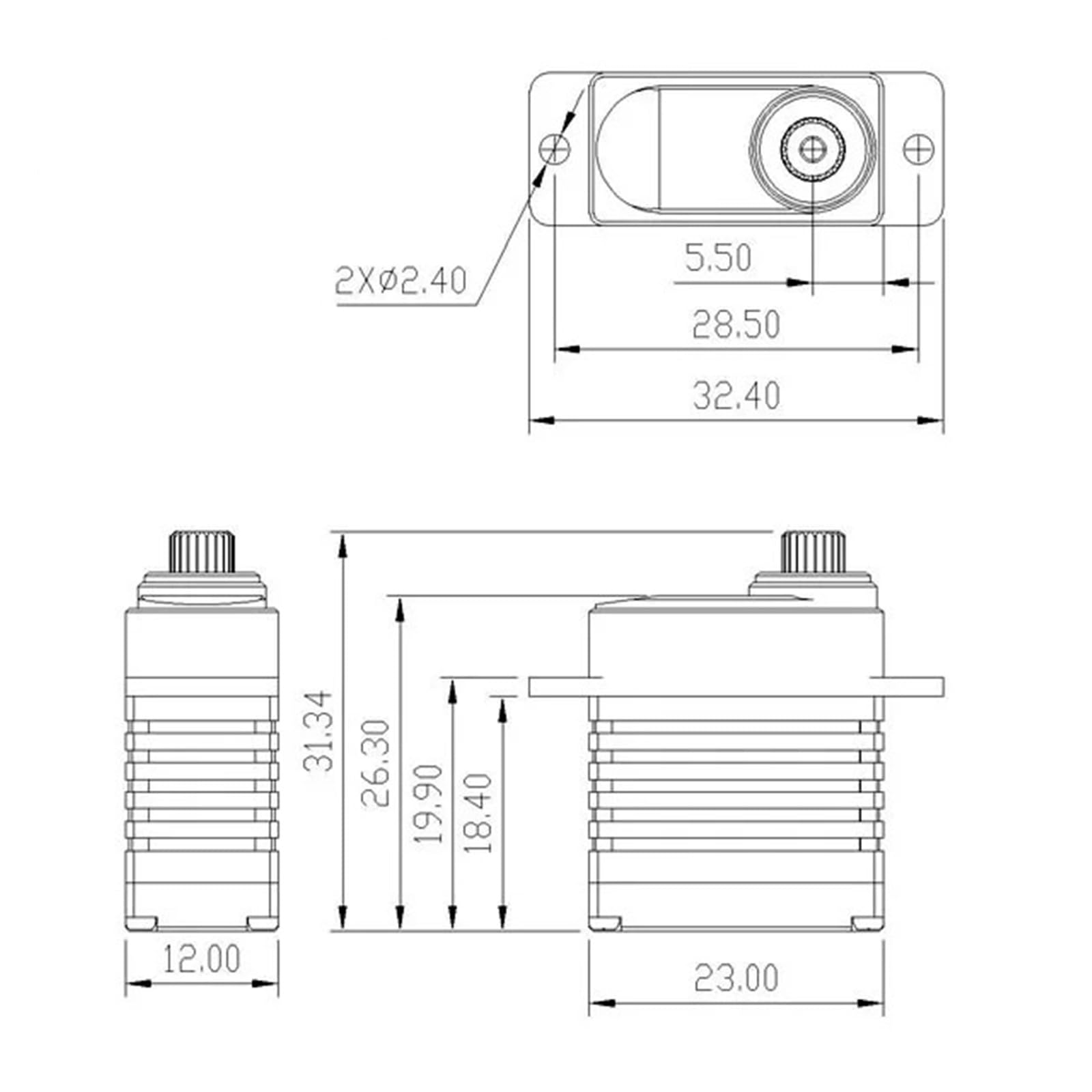 CLS2035HHV 20g 5,5 kg 7,4 V Mini cyfrowy serwo z metalową przekładnią