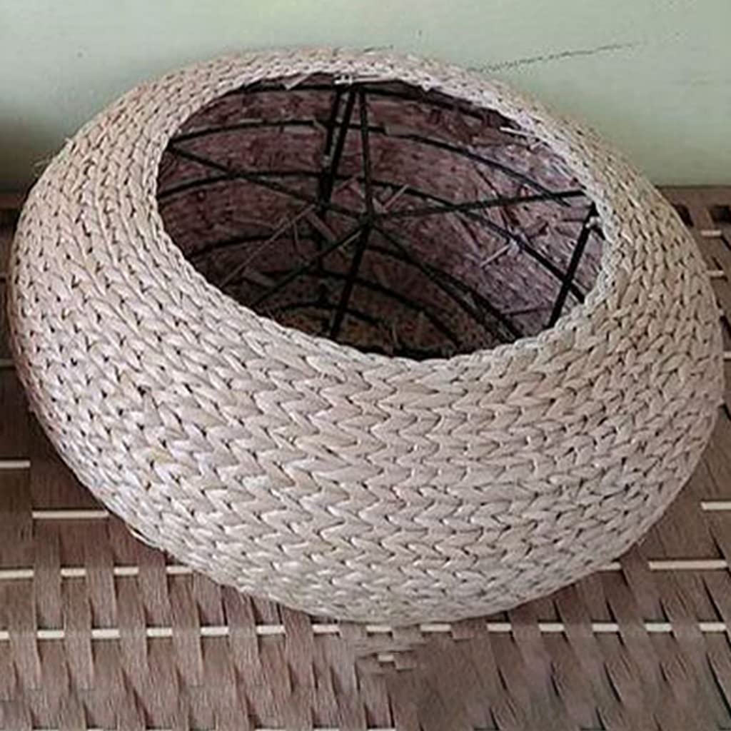 perfk Cojín de Asiento de Paja de 40 Cm de Diámetro para Esterilla de Yoga Puf Suave Cojín de Tatami Alfombrilla de Cojín para El Uso en Inter