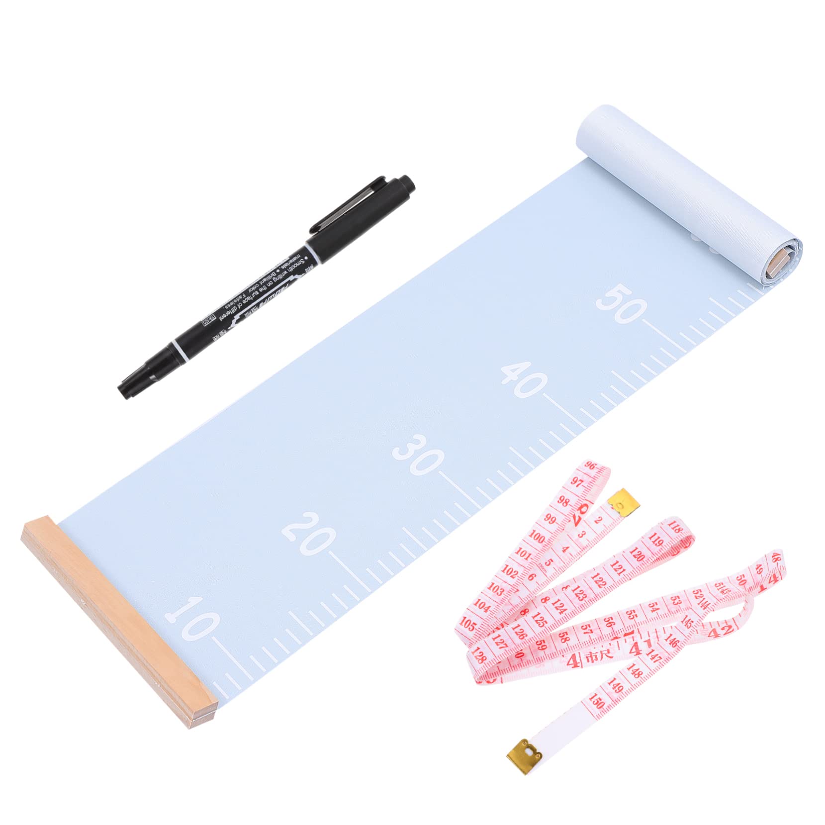 ERINGOGO Wooden Hanging Ruler for Boys and Girls Height Measuring Tape Canvas for Child Growth