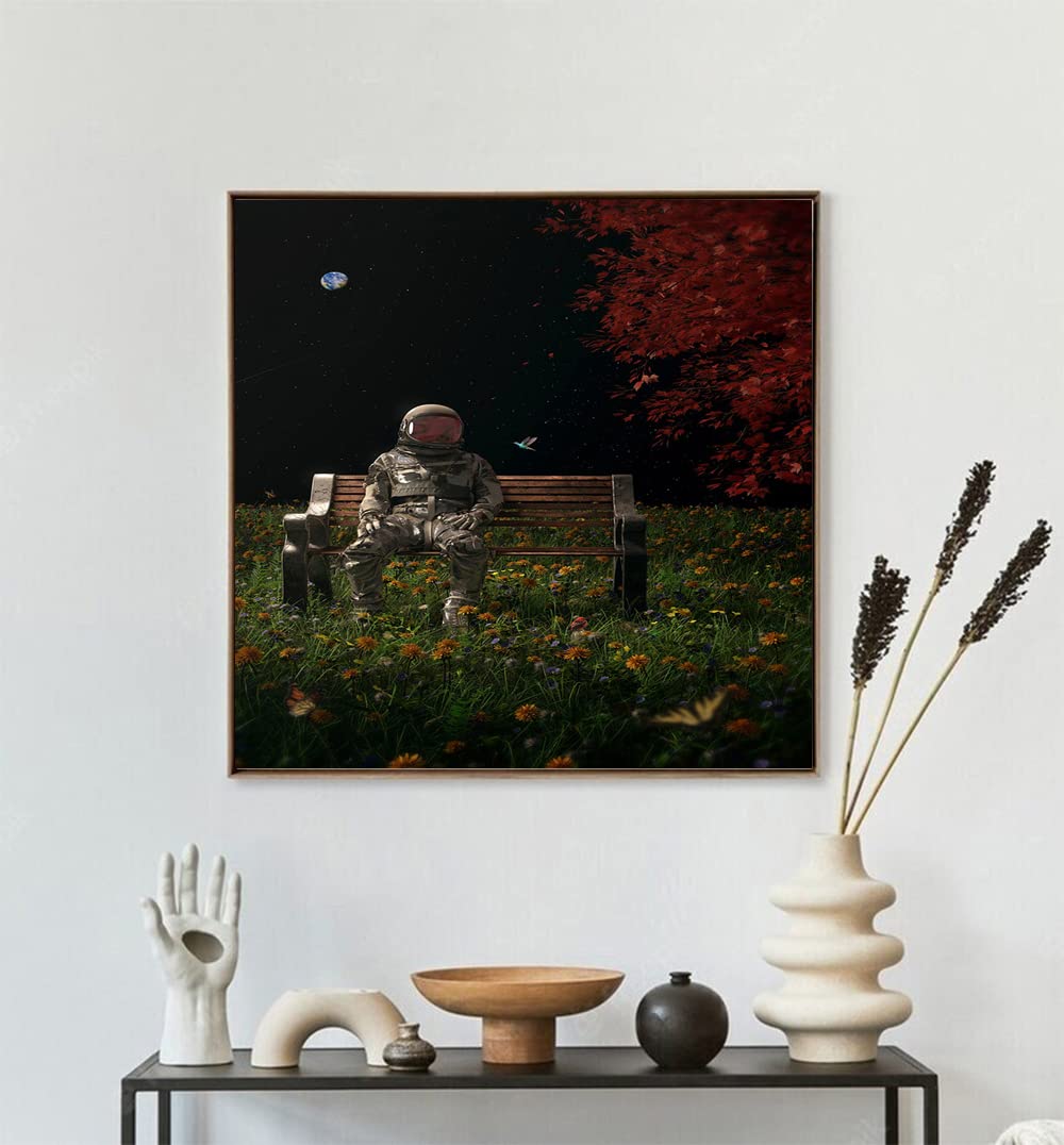 VERRE ART Printed Framed Canvas Painting for Home Decor Office Wall Studio Wall Living Room Decoration (14x14inch Wooden Floater) - An Interlude