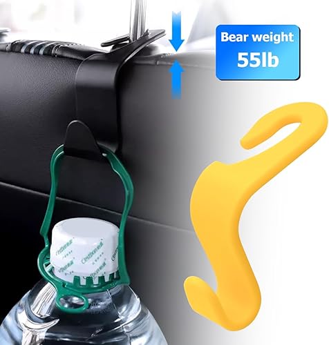 Miniatura 4 de 4 ganchos para reposacabezas de asiento trasero de automóvil, organizador de ganchos para reposacabezas de almacenamiento de asiento trasero,