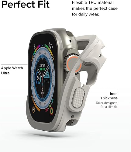 Miniatura 6 de Ringke Air Sports - Funda compatible con Apple Watch Ultra [gris] + correa deportiva compatible con Apple Watch Ultra [negra]