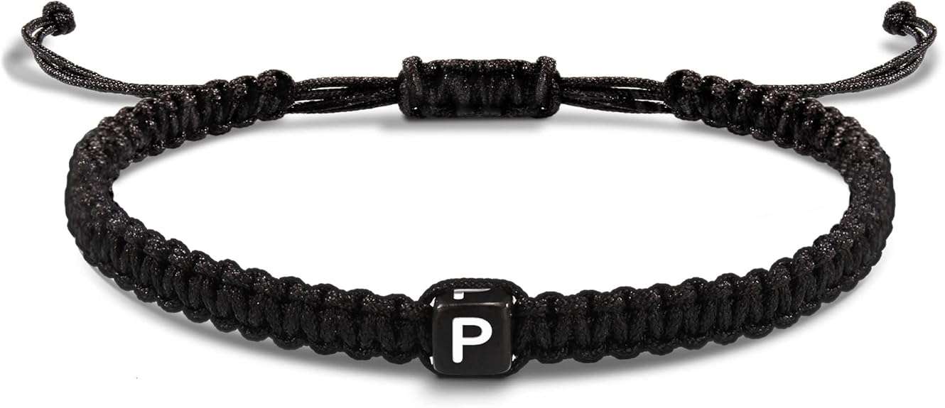 Initial Bracelets for Women Men Gifts for Her Teen Girl Best Friend Birthday Graduation Dainty Braided Bracelets Letter A-Z Charm Adjustable Link Mother's Day Jewelry Mom Christmas Gifts Valentine's Day Jewelry