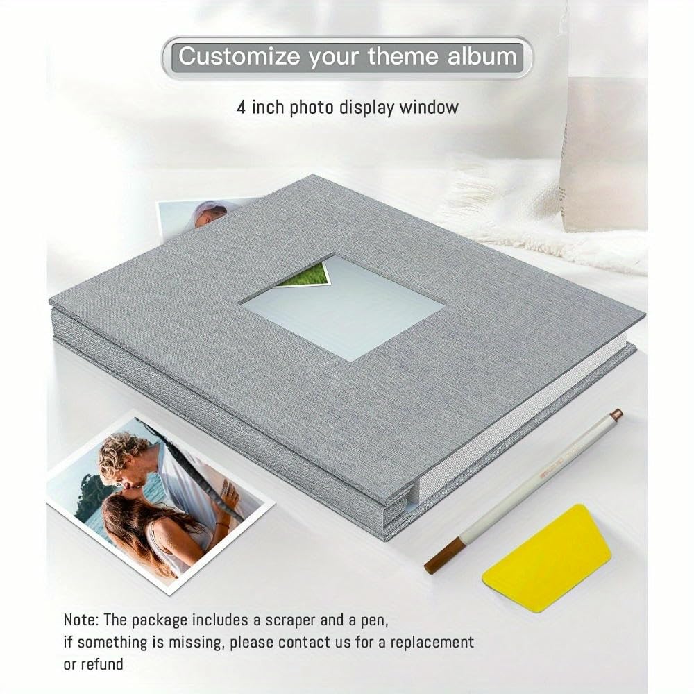 NYSDM DIY Lniany album do scrapbookingu z samoprzylepnymi stronami 40 arkuszy na zdjęcia 4x6 i 8x10 Idealne wspomnienia ze ślubów i przyjaźni