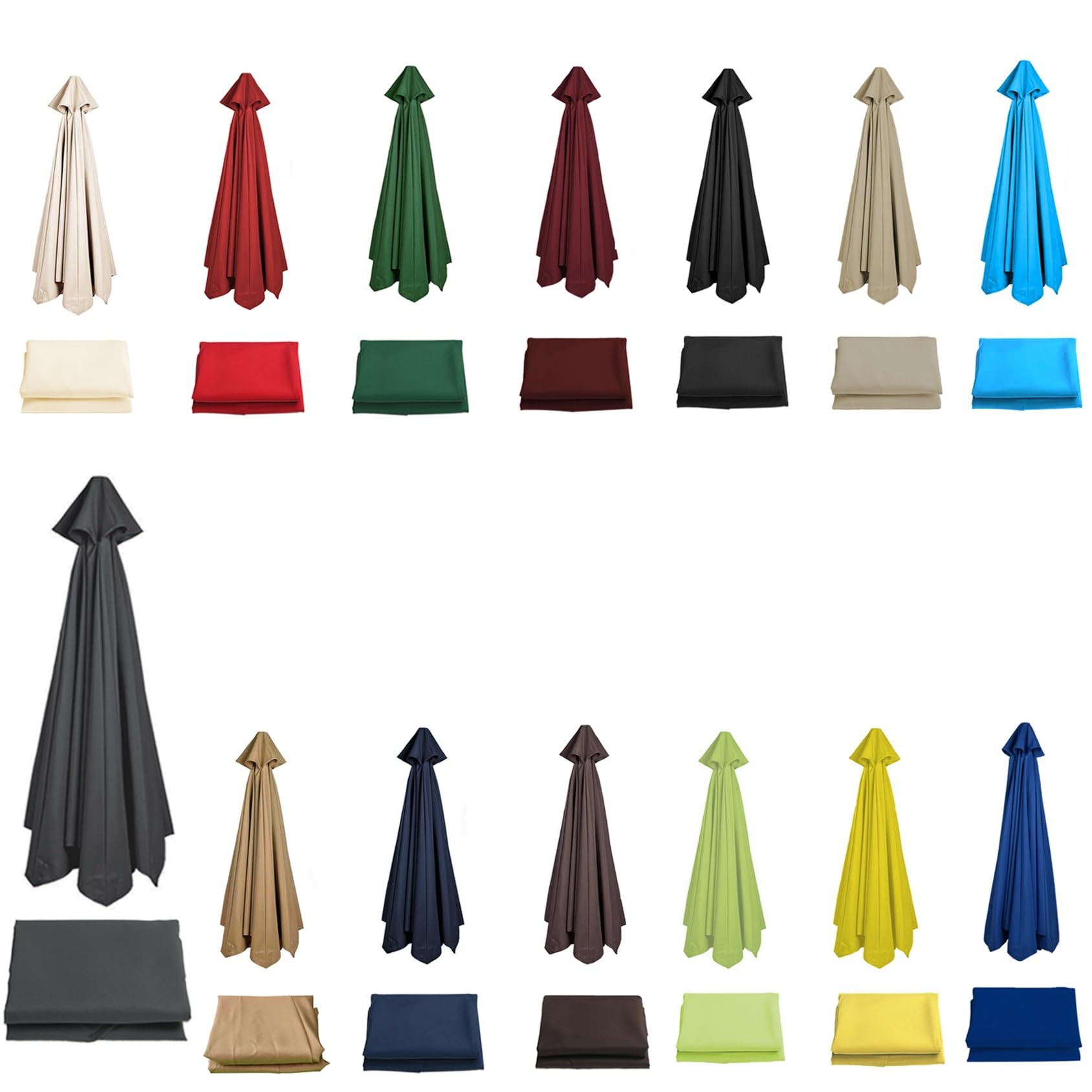 Sun Umbrella Replacement Cloth Parasol Umbrella Replacement Canopy Cover 6 Arms 8 Arms Replacement Parasol Fabric Canopy For Standard & Cantilever Parasols 200cm/270cm/300cm(Color:Gray,Size:3.0 m-6 Ar