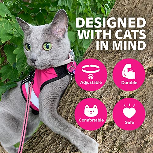 Kitty-Holster-Reflective-Cat-Harness-SmallMedium-Flamingo-Pink