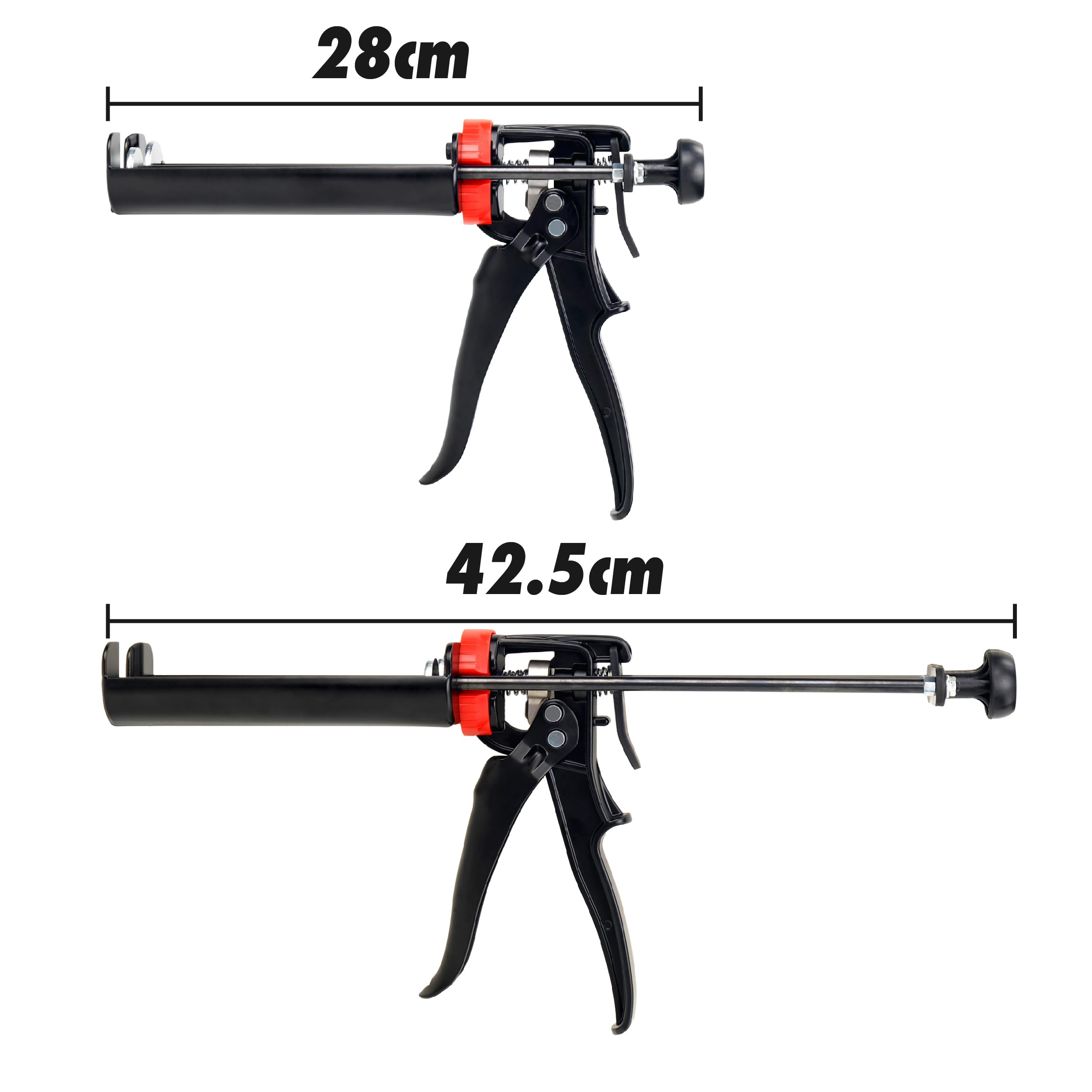 Pistolet à calfeutrer à résine époxy à double chambre, avec sélection de rapport 2:1/1:1, applicateur de mastic, compatible avec pistolets à calfeutrer manuels de 200 ml, pour adhésifs, mastics
