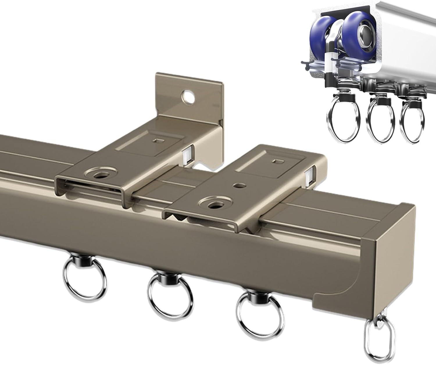 Amazon.co.jp: Ceiling Curtain Rail Kit, Partition, Curtain Rail, Heavy ...